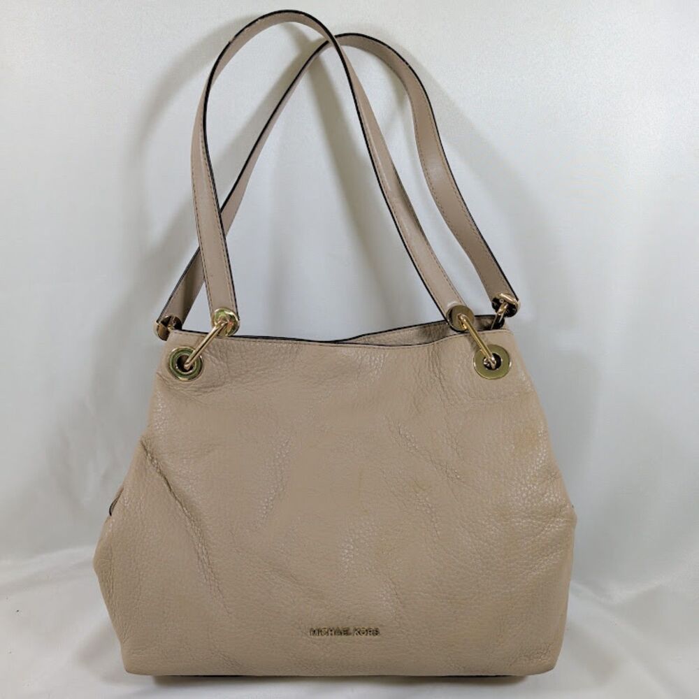 Michael Kors Beige Pebbled Leather Shoulder Tote Bag 30T8TRXE3L Authenticated
